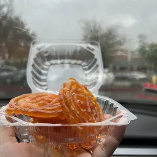 Pipping hot Jalebi in the rain