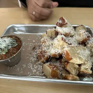 Garlic Parmesan pretzel bites