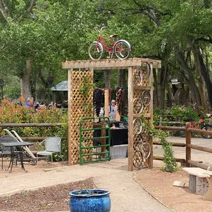 Entrance to Bike in Coffee patio.