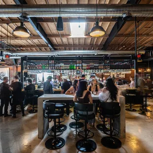 The perch: a high concrete table in the restaurant area.