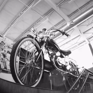 a black and white photo of a motorcycle
