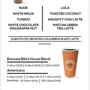 Drink menu