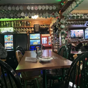 High top seating and slot/pull tab machines.