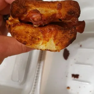 Hot slice of ham and cheese sandwich 8-13-19