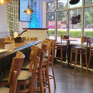 Some of the seating inside