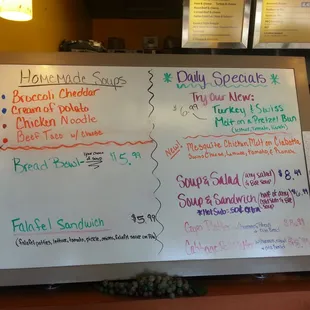 One of the menus