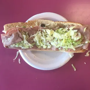 delicious footlong "belly buster" sub sandwich, from the best bill &amp; ruth's sub shop in town.  no lie it's a real "belly buster".  tree b.