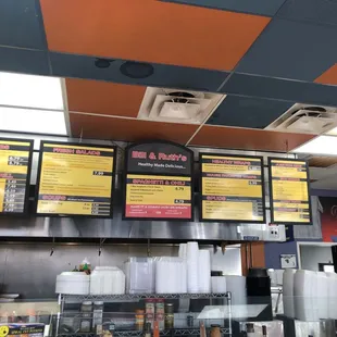 menus on the wall