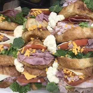 a platter of sandwiches