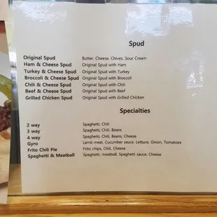 menu