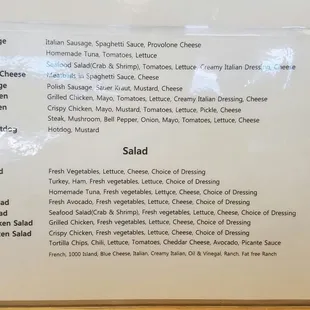 the menu