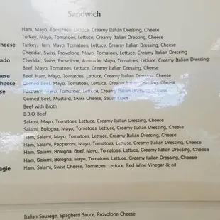 menu