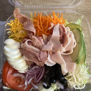 Chef's salad, I said no to cucumbers and peppers