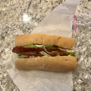 Turkey and avocado sandwich with added bacon!! YUMMY!!!