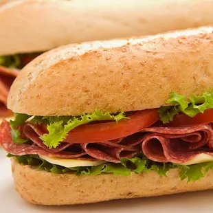 two sub sandwiches