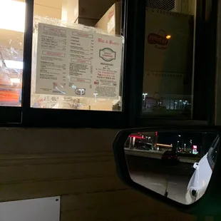 a window with a menu in it