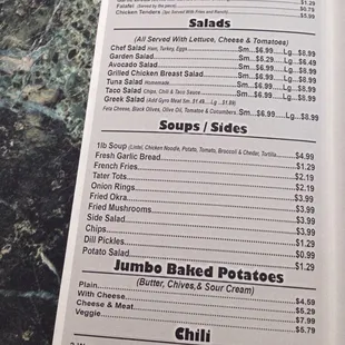 menu