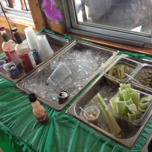 Proper bloody mary bar.