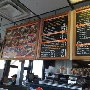 The menu, good bbq for good price.