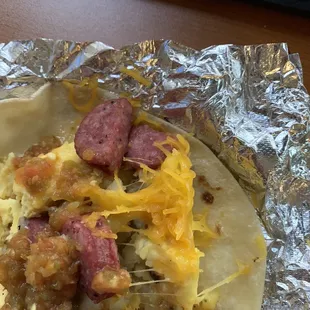 Less than a spoonful of cheese.