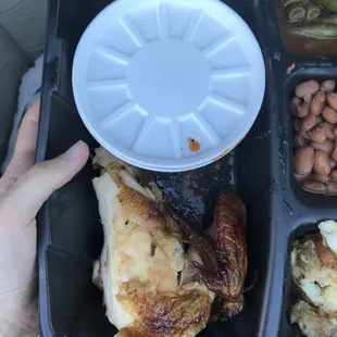 a tray of food