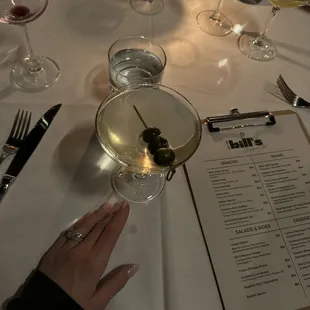 Menu and martini