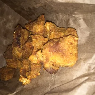 a pile of fried chicken