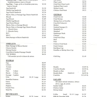 billeaud&apos;s menu