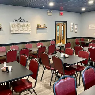 facing kitchen door - dining room recently renovated