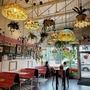 the interior of a cafe