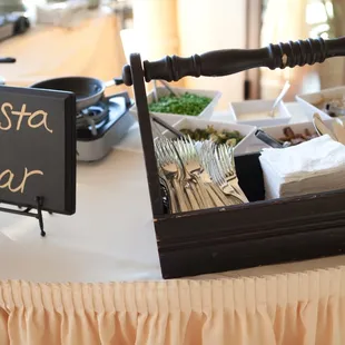 Pasta Bar Set Up...a huge hit!