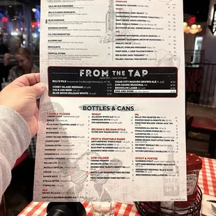The menu