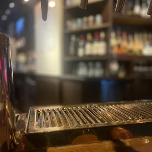a close up of a beer tap