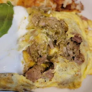 Chili Verde omelette.