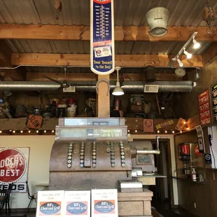 a cash register in a restaurant