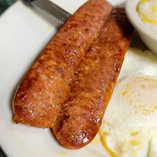 Perfectly cooked smoked sausage