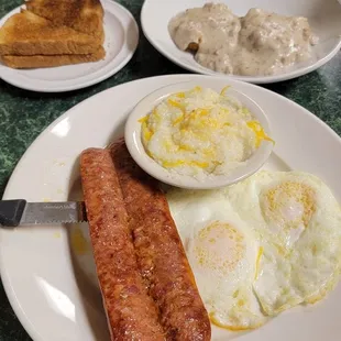 Smoked Sausage Breakfast with a Sausage Gravy Biscuit