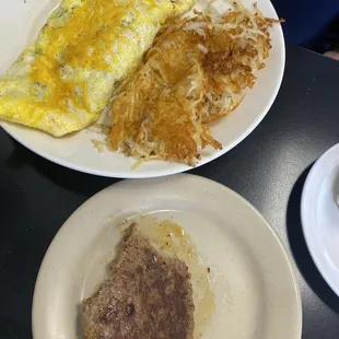 Bills Ultimate Omelette and a side of redneck sausage