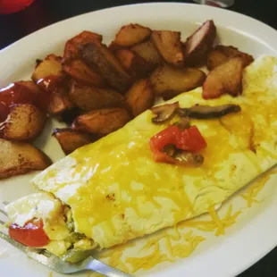 Vedge omlets wirh home fries