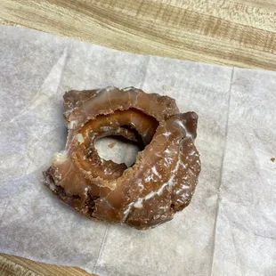 Old fashioned sour cream donut - Obviously I had to bite it first.