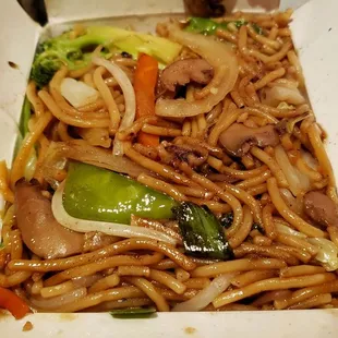 Cantonese style vegetable lo mein ($12). Fine, but oily and salty.