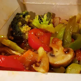 Broccoli in garlic sauce ($12). More like mixed vegetables, really. Drowning in oil and sugary sweet. Horrible. Don't order this.