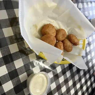 Fried Mac n Cheese bites. These were so delicious!