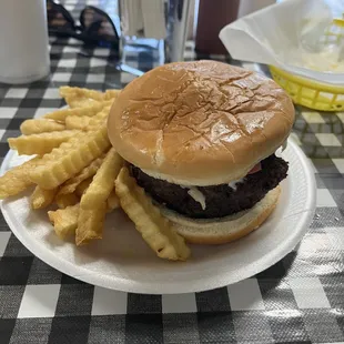 Double Burger all the way minus the chili and add lettuce tomato and pickles. Next time I have to try the 3 time champion chili.