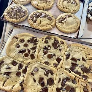 Chocolate chip and Reese's peanut butter cup cookies