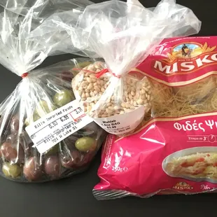 Eclectic mix of imported foods. Really good deals on hard to find spices. And the olives are fantastic!