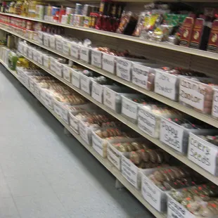 well orginzed spice area with some hard to find ones.