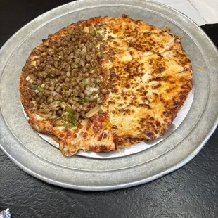 Half cheese and half Bill's Feast