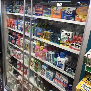 a refrigerated refrigerator in a grocery store