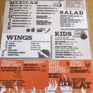 menu